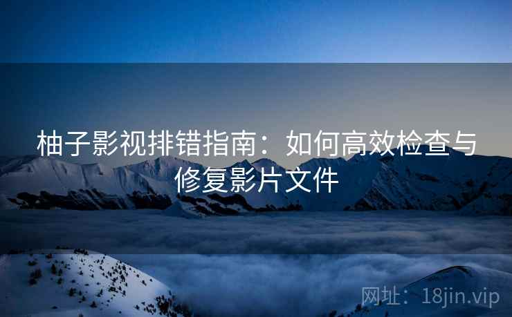 柚子影视排错指南：如何高效检查与修复影片文件